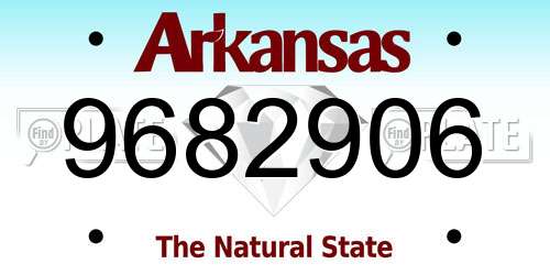 9682906 Arkansas License Plate