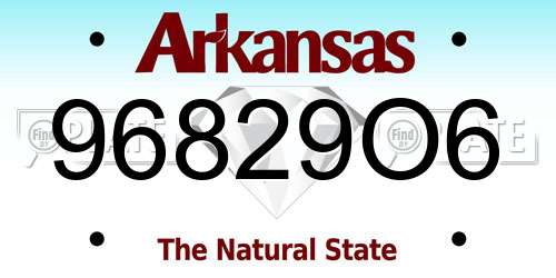 96829O6 Arkansas License Plate