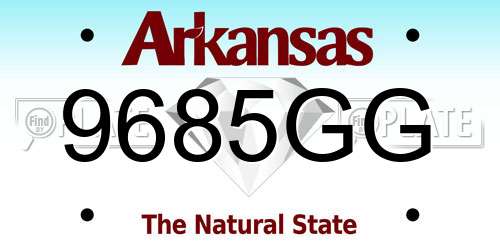 9685GG Arkansas License Plate