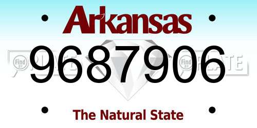 9687906 Arkansas License Plate