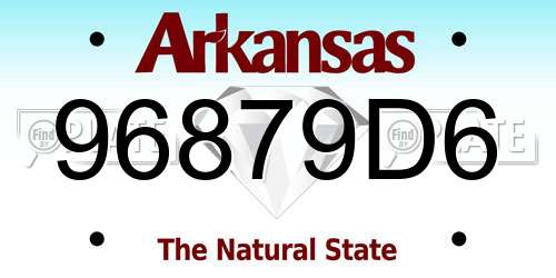 96879D6 Arkansas License Plate