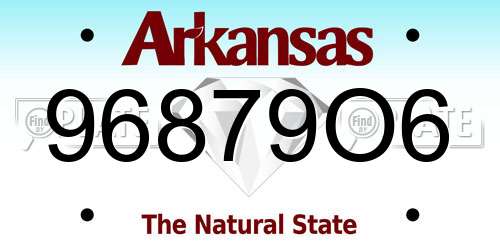 96879O6 Arkansas License Plate