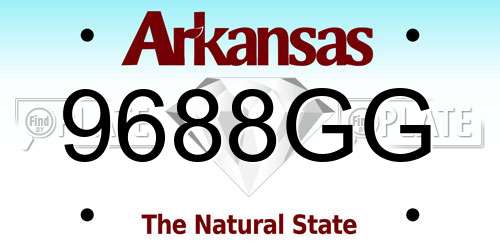 9688GG Arkansas License Plate