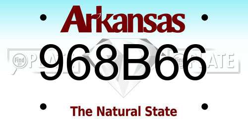 968B66 Arkansas License Plate