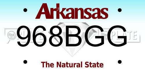968BGG Arkansas License Plate