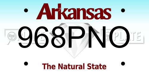 968PNO Arkansas License Plate