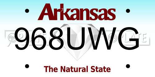 968UWG Arkansas License Plate