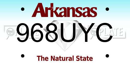 968UYC Arkansas License Plate