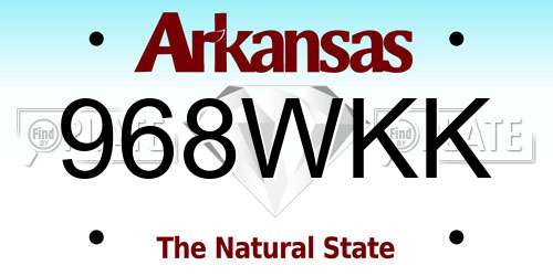 968WKK Arkansas License Plate