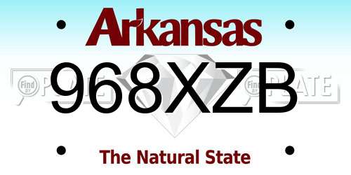 968XZB Arkansas License Plate