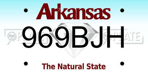 969BJH Arkansas License Plate