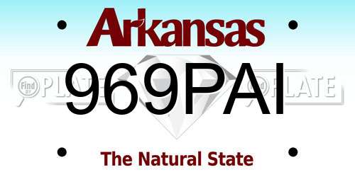 969PAI Arkansas License Plate