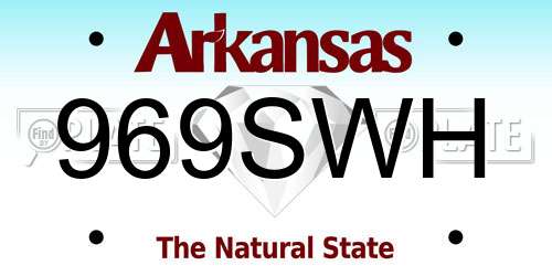 969SWH Arkansas License Plate