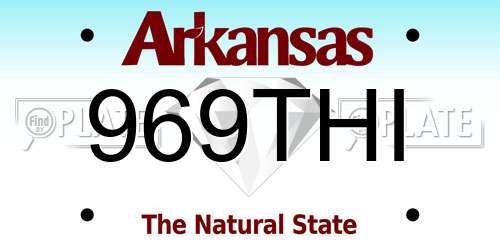 969THI Arkansas License Plate
