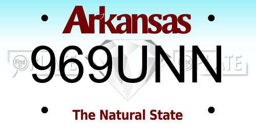 969UNN Arkansas License Plate
