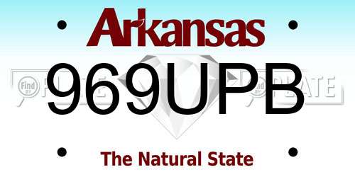 969UPB Arkansas License Plate