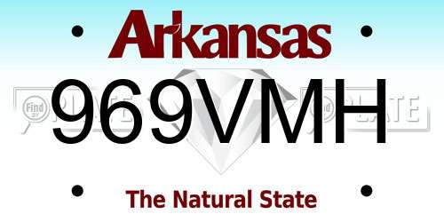 969VMH Arkansas License Plate