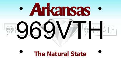 969VTH Arkansas License Plate