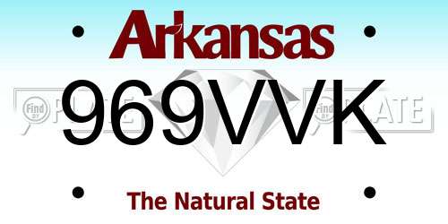 969VVK Arkansas License Plate