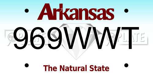 969WWT Arkansas License Plate