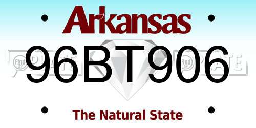 96BT906 Arkansas License Plate