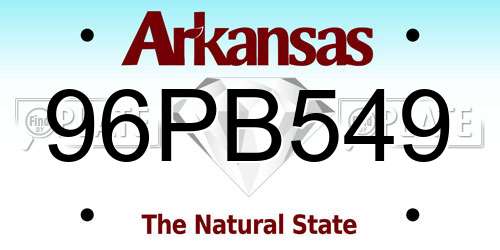 96PB549 Arkansas License Plate