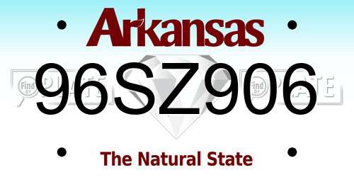 96SZ906 Arkansas License Plate