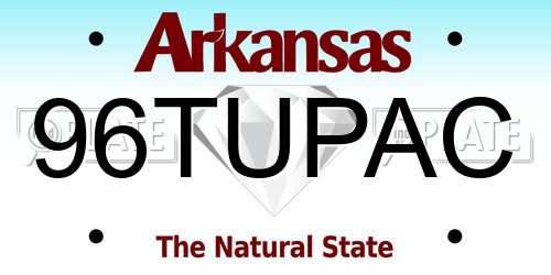 96TUPAC Arkansas License Plate