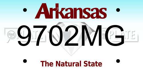 9702MG Arkansas License Plate