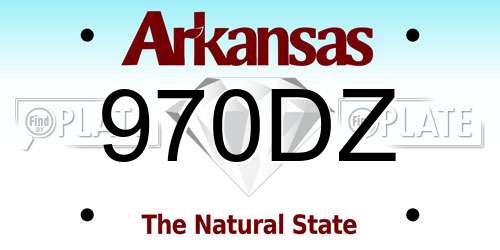970DZ Arkansas License Plate