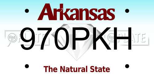 970PKH Arkansas License Plate