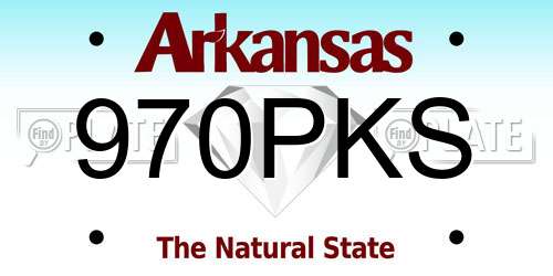 970PKS Arkansas License Plate
