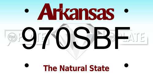 970SBF Arkansas License Plate