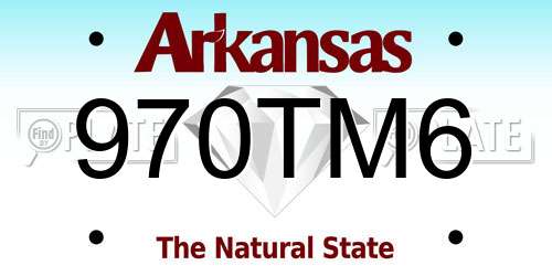 970TM6 Arkansas License Plate