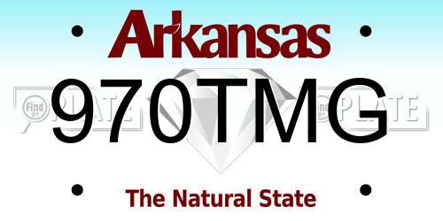 970TMG Arkansas License Plate