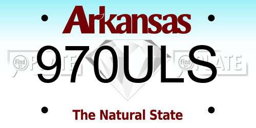 970ULS Arkansas License Plate