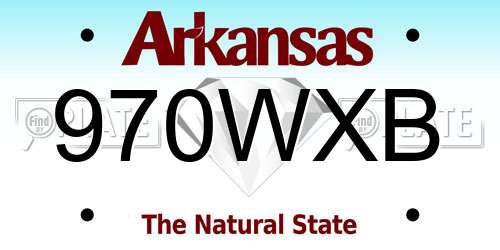970WXB Arkansas License Plate