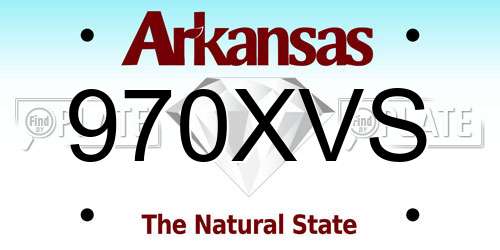 970XVS Arkansas License Plate