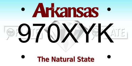 970XYK Arkansas License Plate