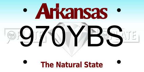 970YBS Arkansas License Plate