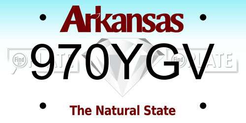 970YGV Arkansas License Plate