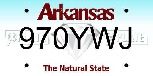 970YWJ Arkansas License Plate