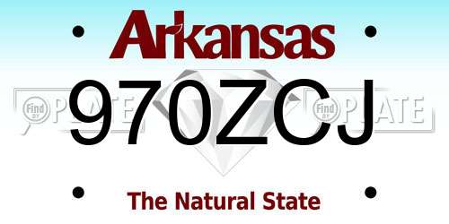 970ZCJ Arkansas License Plate