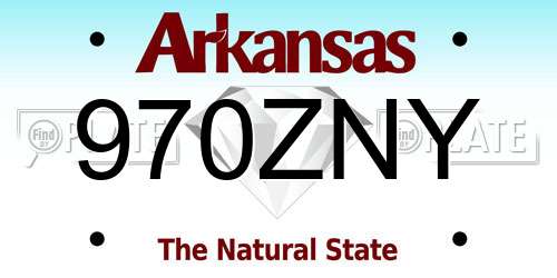 970ZNY Arkansas License Plate