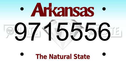 9715556 Arkansas License Plate