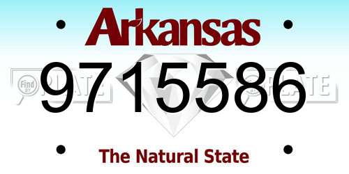 9715586 Arkansas License Plate