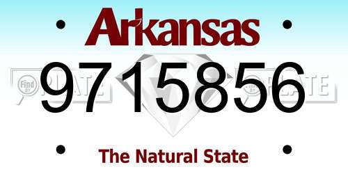 9715856 Arkansas License Plate