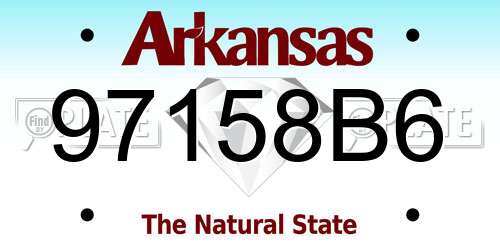 97158B6 Arkansas License Plate