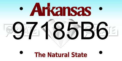 97185B6 Arkansas License Plate