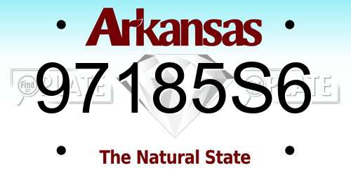 97185S6 Arkansas License Plate